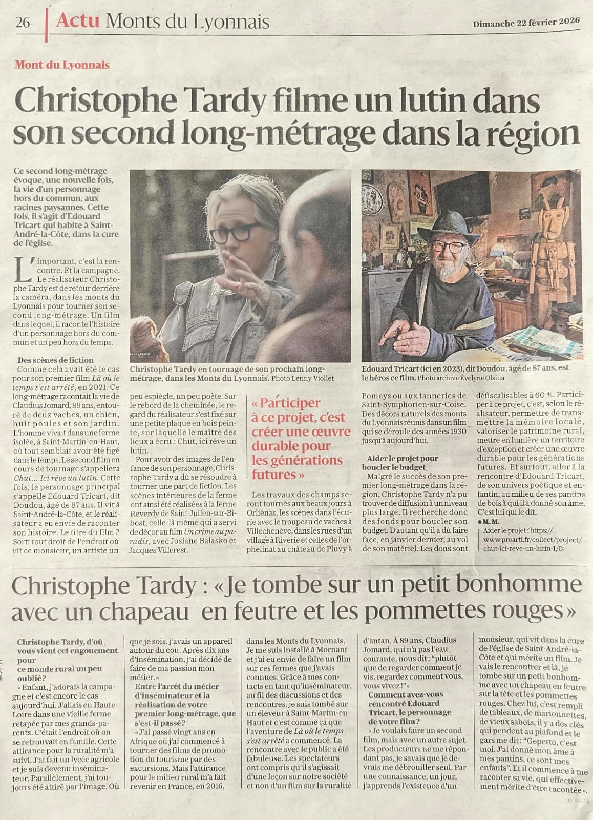 Article de presse — Chut ici rêve un lutin