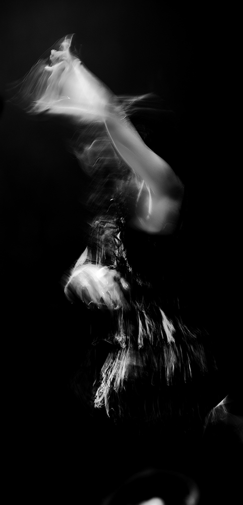 photo créative danseuse de flamenco en noir et blanc photo christophe Tardy photographe à Lyon