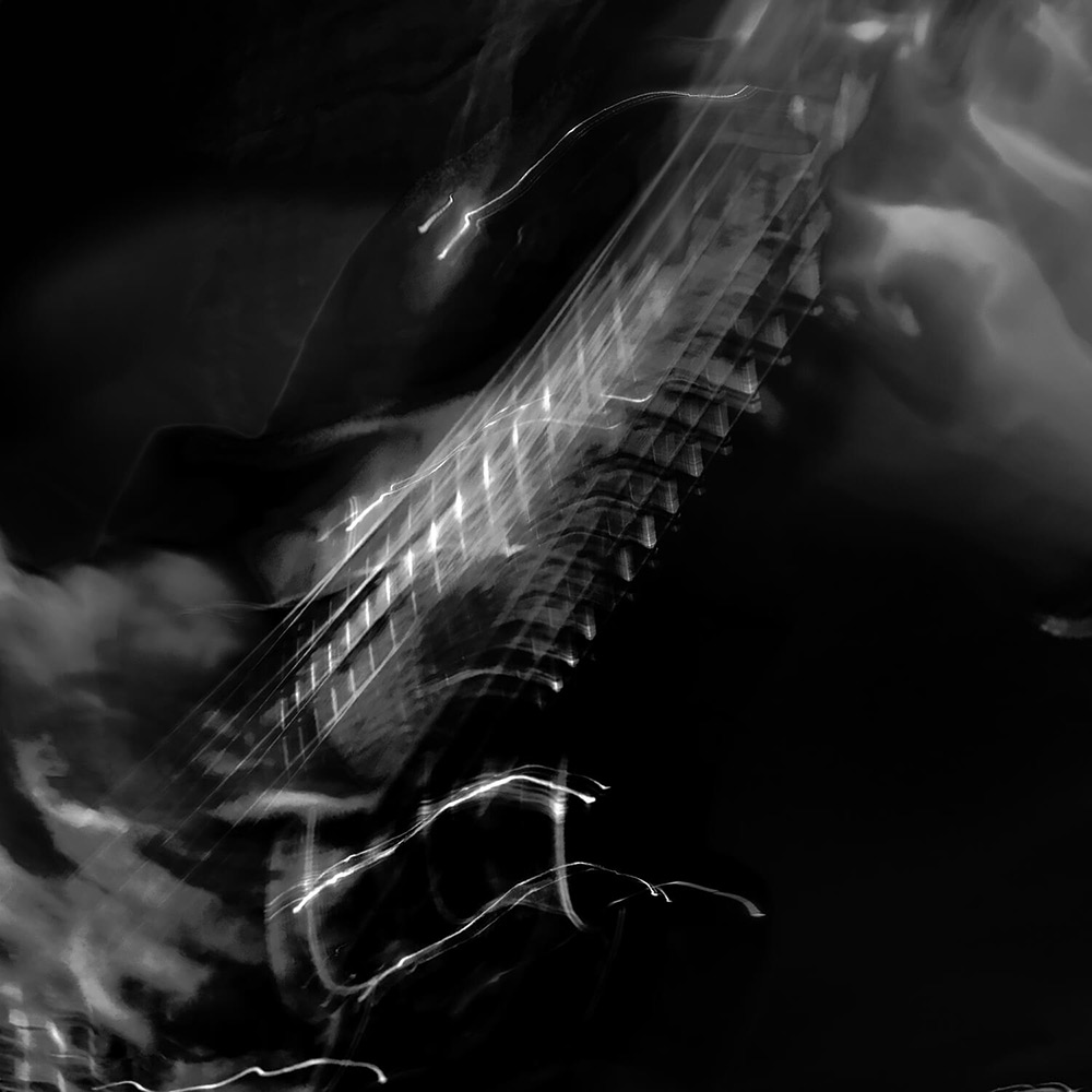photo créative guitariste guitare électrique en concert photo Christophe Tardy photographe à Lyon